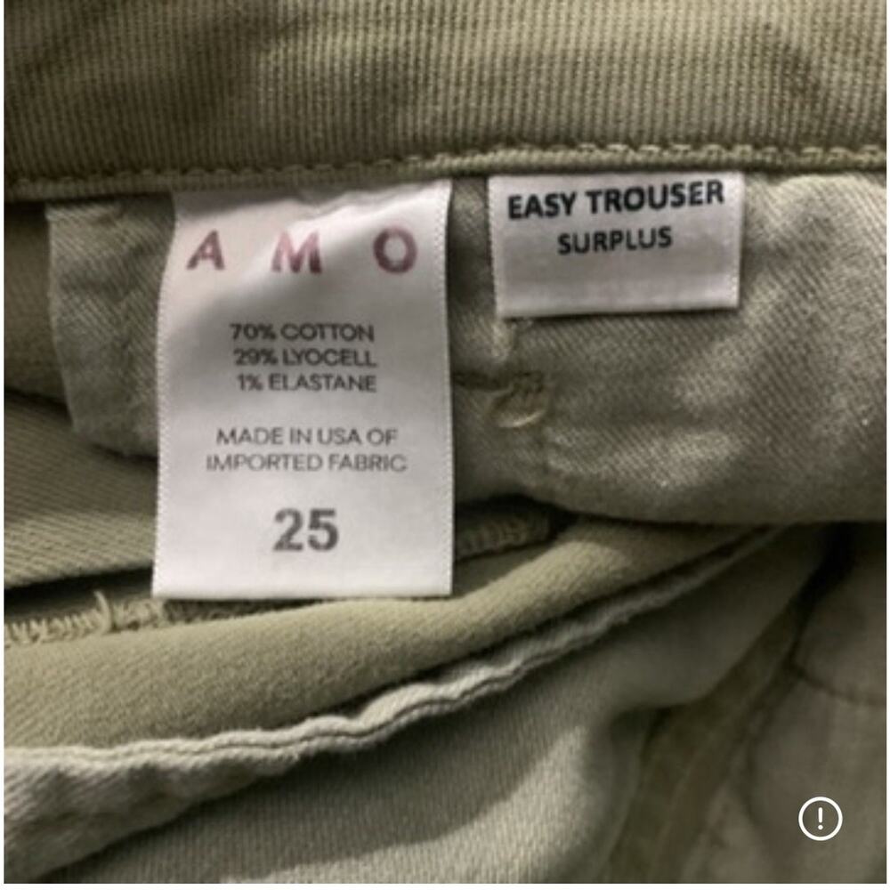 AMO Olive Green Easy Trouser Surplus - Utility Workwear Minimalist - 25 - Picture 7 of 7